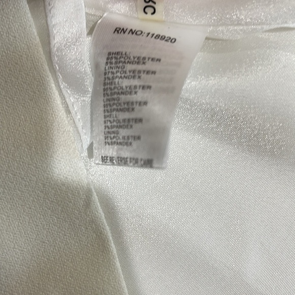 NWT FRNCH Vee Neck Shift Dress With Pockets Sleeveless SZ L Cream - Picture 7 of 8